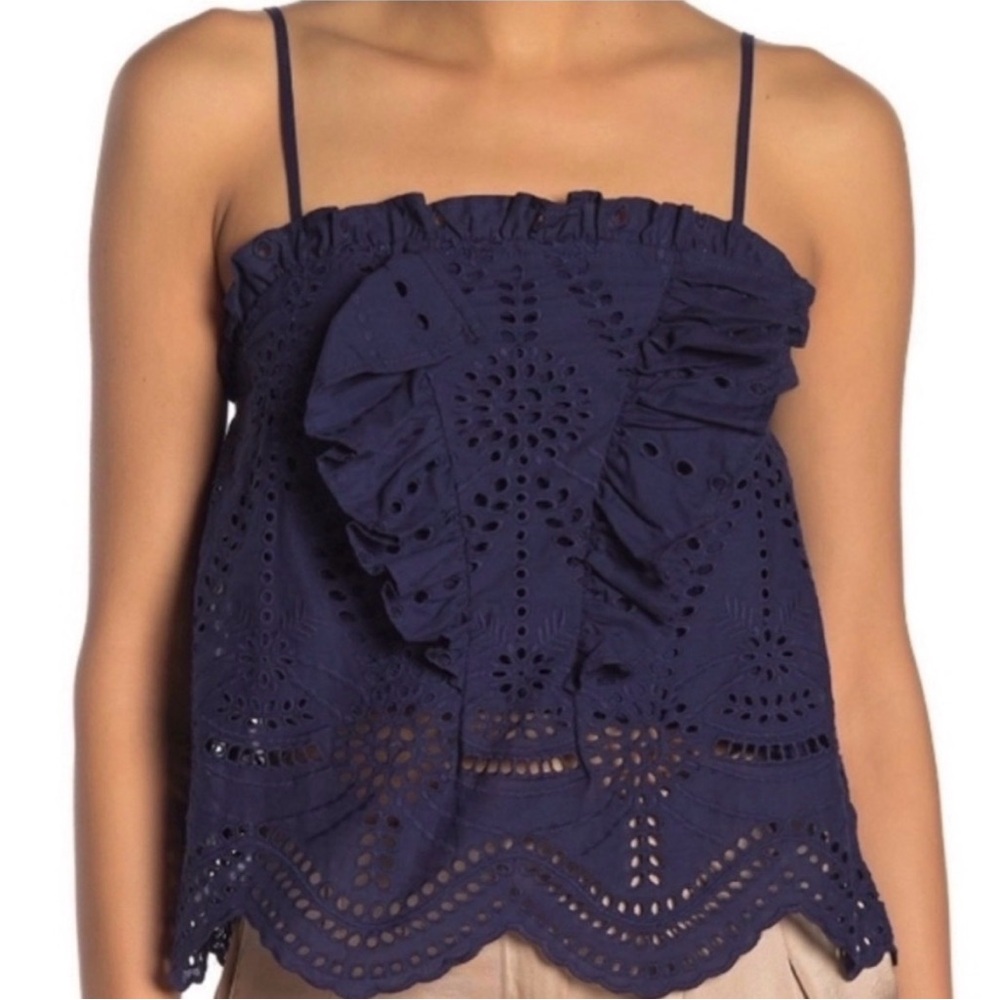NSR Midnight Blue Eyelet Camisole